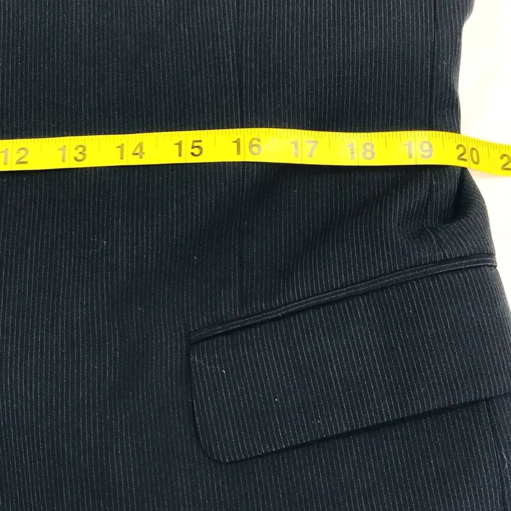 Jos A Bank Signature Chalk Stripe Sport Coat Wool Black 42 Academia Preppy